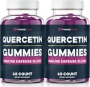 Quercetina deportiva de primera calidad + Zinc + Vitamina C 1000mg Gummies Suplementos con elderberry, Vitamina Flavonoide para niños Adultos Inmunidad, Immune Support Gummy Booster Vegan (2 Pack) 60 Conde (Pack of 2)