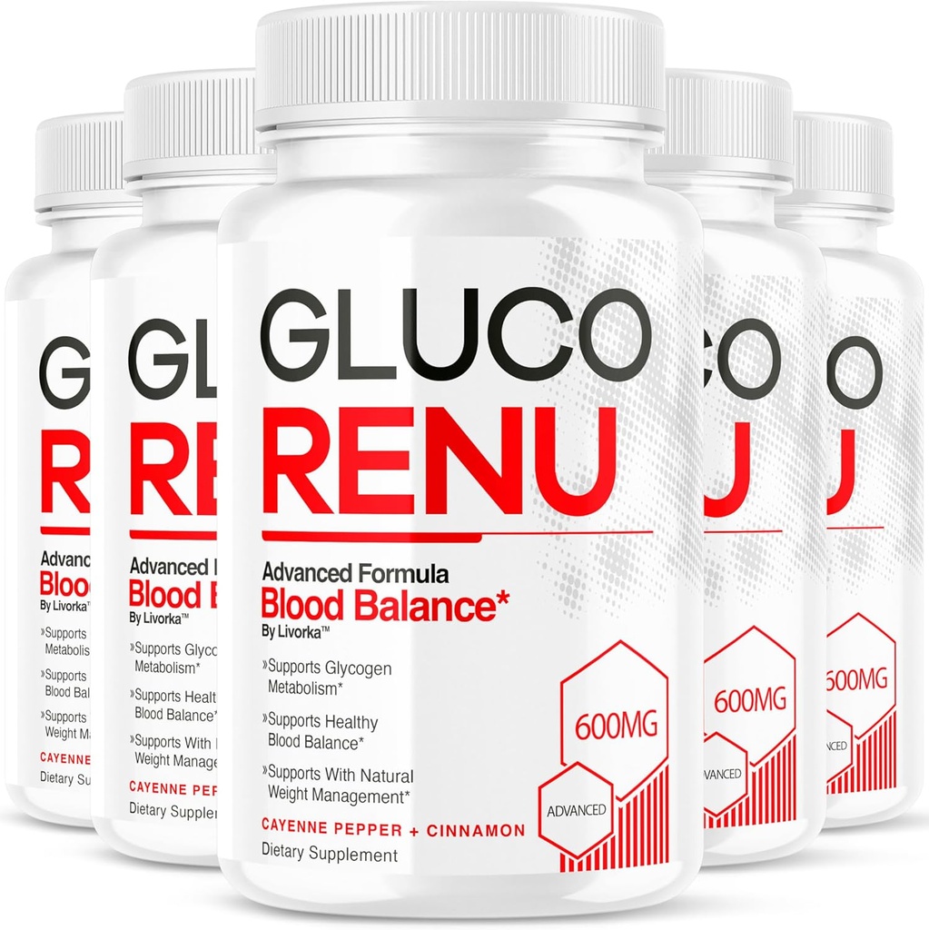 (5 Pack) GlucoRenu Capsules - GlucoRenu Oficial, GlucoRenu Pills, Premium Fórmula GlucoRenu Suplemento, Natural Support GlucoRenu, GlucoRenu Fórmula Premium, 150 cápsulas para 5 meses