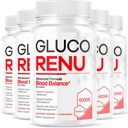 (5 Pack) GlucoRenu Capsules - GlucoRenu Oficial, GlucoRenu Pills, Premium Fórmula GlucoRenu Suplemento, Natural Support GlucoRenu, GlucoRenu Fórmula Premium, 150 cápsulas para 5 meses