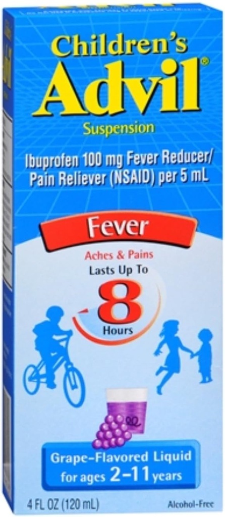 Suspensión infantil Advil, Grape 4 oz (Pack of 6)