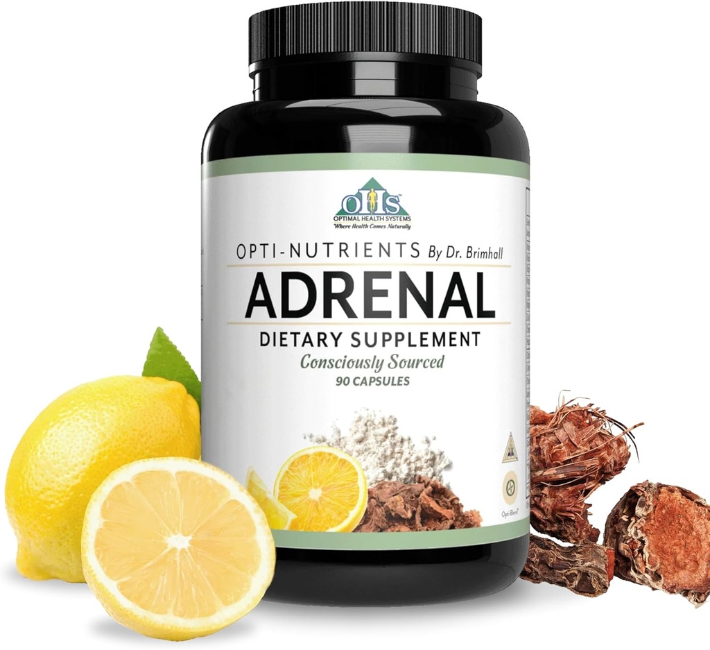 Sistemas de Salud Optimal Opti-Adrenal ← Restauración Adrenal Suplemento Silencio Adrenal Powder, Glandulars, Rhodiola Root > 10+ Nutrientes Llaveros...