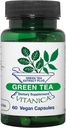 Vitanica Green Tea - 330 mg de Green Tea Polyphenols - Suplemento Antioxidante para Immune Health Support - Suplemento Vegan para la salud del pecho - Pro Logo - 60 caps Vegan