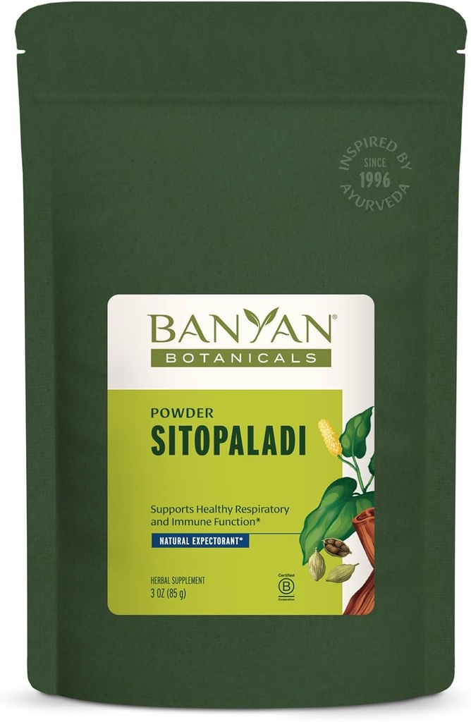 Banyan Botanicals Sitopaladi Powder – Organic Immune Support Supplement – Ayurvedic Formula for Healthy Lungs and Respiration* – 3 oz. – Sotainably Sourced Non-GMO Vegan