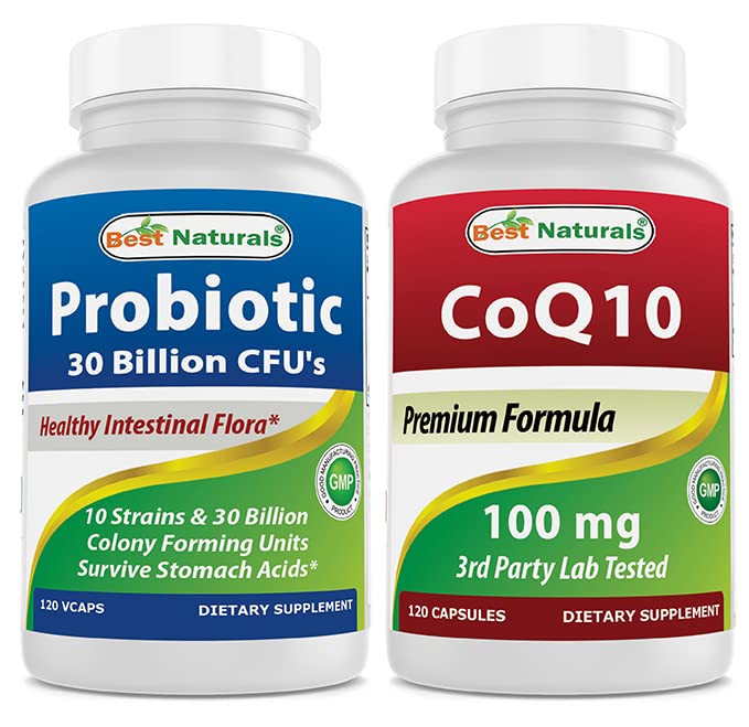 Best Naturals Probiotic 10 Strains &amp; 30 Billion CFU &amp; COQ10 100 mg