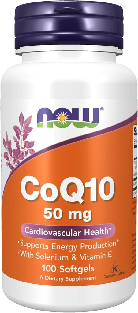 AHORA Suplementos, CoQ10 50 mg, Grado Farmacéutico, Forma All-Trans producida por Fermentation, 100 Softgels