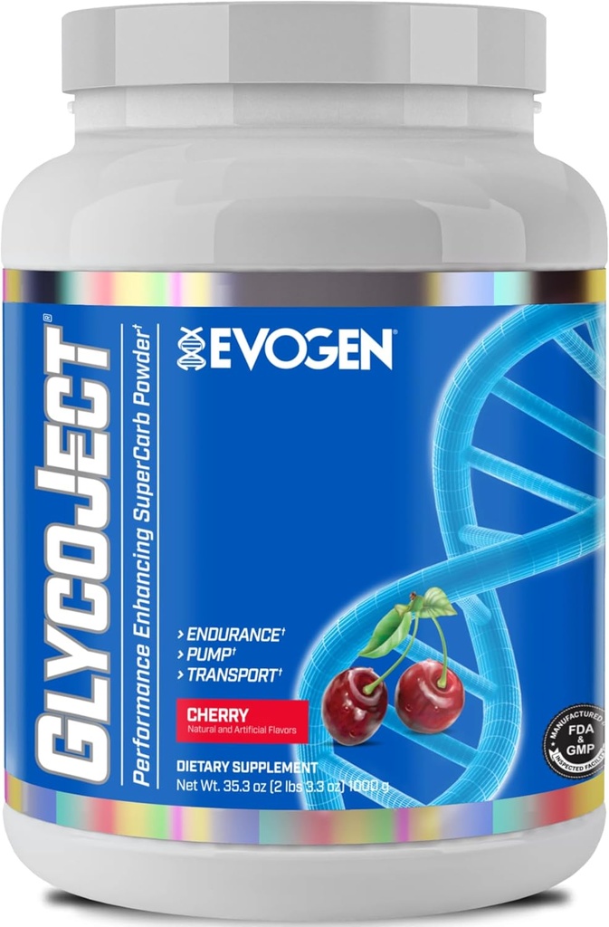 Evogen GlycoJect - Super Carb Powder ← Rapid Absorption for PreWorkout  Carbohydrate Powder for Endurance ← Post-Workout or Pre Workout Powder for Men &amp; Women TEN Cherry ← 37 Servings
