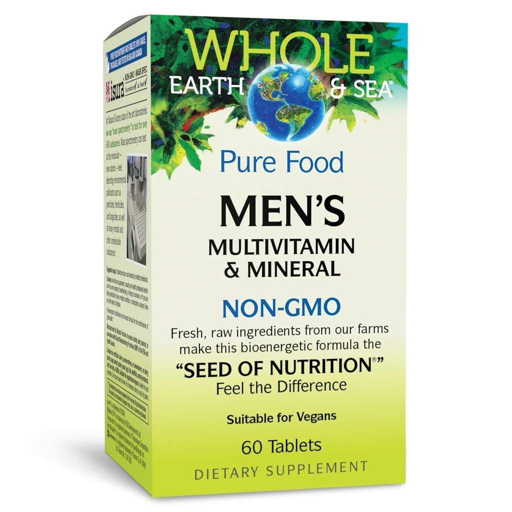 Factores naturales, Multivitamina &amp; Mineral de los hombres, 1 Servidor Contiene Equivalente a 1⁄2 lb de verduras, 60 Tabletas