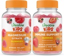 Lifeable Magnesium Kids + Immune Support Kids, Gummies Bundle - Great Tasting, Vitamin Supplement, Gluten Free, GMO Free, Chewable Gummy