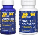 NATURAL STACKS Dopamine Brain Food + Magtech Magnesium Bundle - Complejo de Magnesio Chelated - Soportes Brain Health & Mental Drive* - 150 cápsulas totales