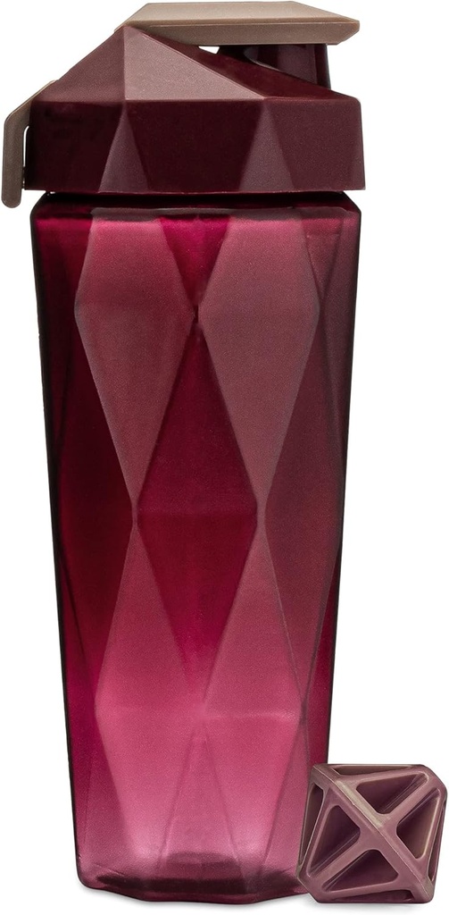 Classic 28 oz Blender Shaker Bottle | Protein Shaker Bottle with Diamond Agitator | Shaker Cup with Carrying Handle and Dishwasher Safe | Maroon - 28-Ounces