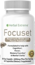 Focuset Nootropics Brain and Focus Formula. 90 Capsules Dimethylaminoethanol (DMAE Bitartrate), L-Glutamine, L-Tyrosine, GABA, Bacopa y Más, White