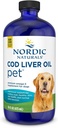 Nordic Naturals Pet Cod Liver Oil, Unflavored - 16 oz - 1048 mg Omega-3 Por Teaspoon - Fish Oil for Dogs with EPA & DHA - Promotes Skin, Coat, &amp; Immune Health