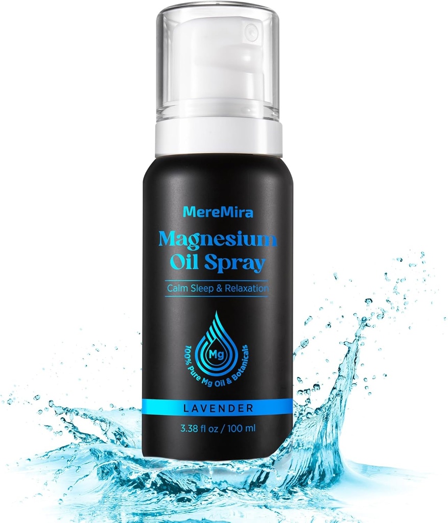 Espray de aceite de magnesio para el cuerpo &amp; Pies: Cloruro de magnesio tópico con aceite de lavanda natural