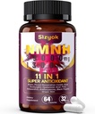 Suplemento NMNH (Dihidronicotinamide Mononucleotide) 600mg,NAD Suplemento con Resveratrol, CoQ10, Biotin & Hyaluronic Acid tención Soporte Celular Energía, Metabolismo & Skin Wellness, 64 cápsulas
