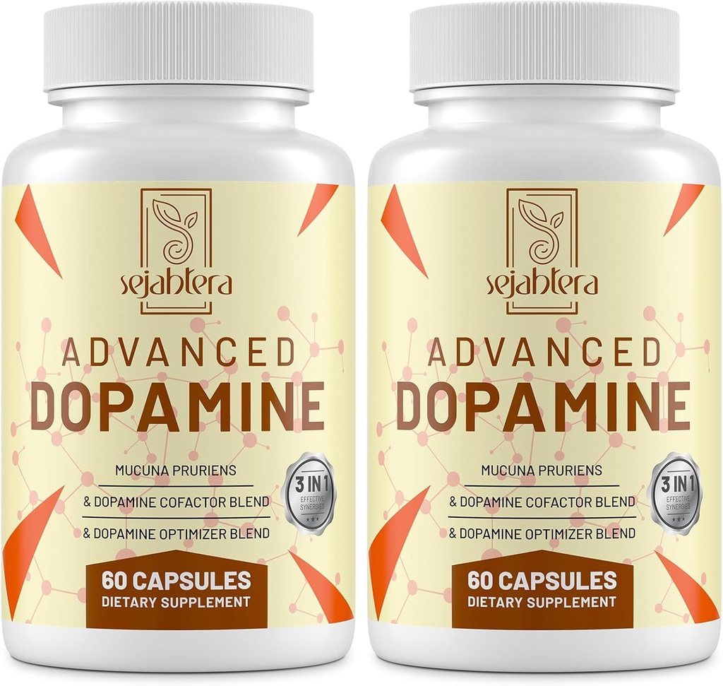 Extracto de semilla de Dopamine Supplement-Mucuna Pruriens, Vitaminas de Premio, Minerales y Extractos de Planta Natural para Conducir Mental, Claridad, Cápsulas Focus-120