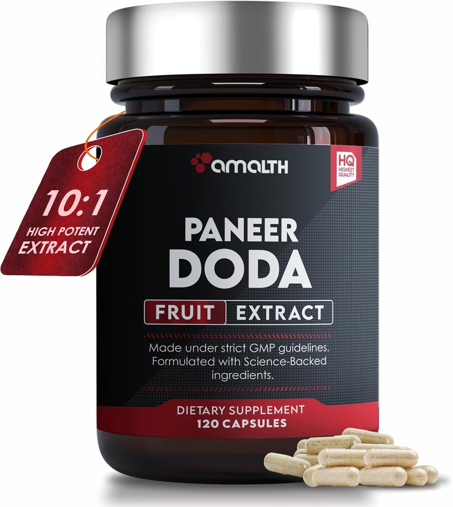 AMALTH Paneer Doda Extracto 1000 mg, 120 cápsulas no GMO &amp; Gluten suplemento herbal ayurvédico libre
