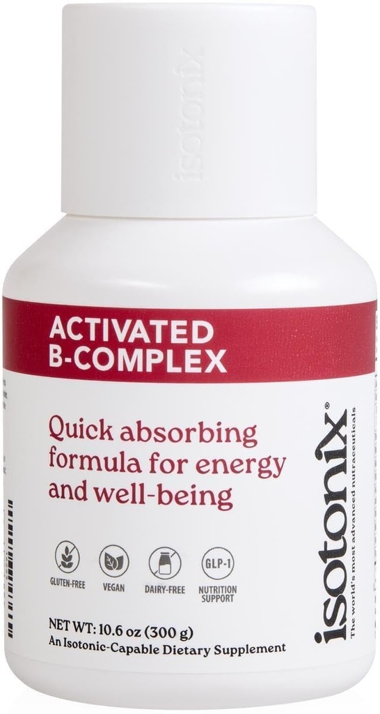 Complejo Isotonix Activado B – Suplemento de Vitamina Vegan B para Energía, Alivio de Estrés y Salud del Sistema Nervioso – Fórmula Bebible Isotónica – 90 Servimientos