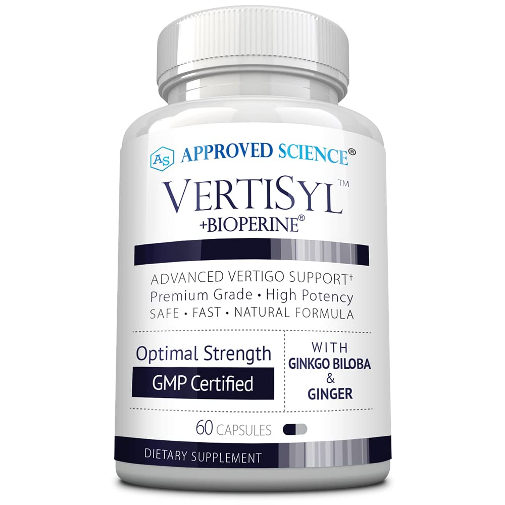 Ciencia aprobada VertiSyl - Ginkgo Biloba, Ginger, Vitamina D3, BioPerina - 30 cápsulas - 1 mes de suministro