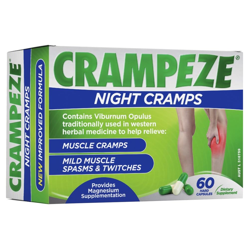 Crampeze Night Cramps Natural Relief of Muscle Cramps, Spasms & Tired Legs 60 Capsules