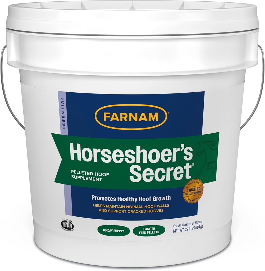 Farnam Horseshoer's Secret Pelleted Hoof Supplement for horses promotes healthy hoof growth, 22 lb., 60 day supply
