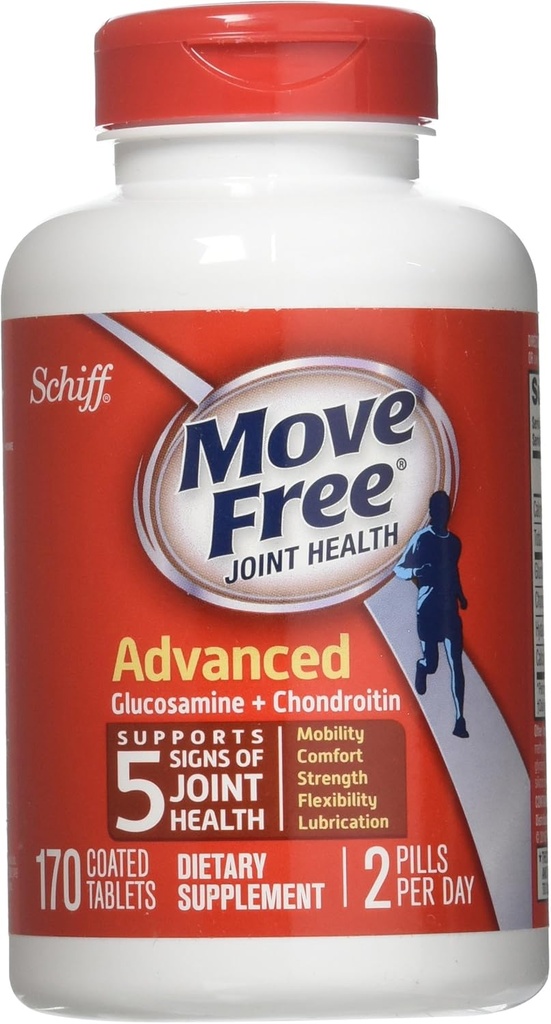 Schiff Move Free Joint Health Dietary Suplemento, Advanced Glucosamine Chondroitin 170 Tablets