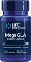 Prórroga de vida Mega GLA Lignans de sésamo, ácidos grasos Omega-6 para promover una respuesta inflamatoria saludable, Gluten Free, no GMO, 30 softgels