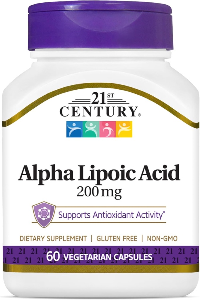 21st Century Healthcare Alpha Lipoic Acid 200 mg, 60 cuenta de cápsulas vegetarianas