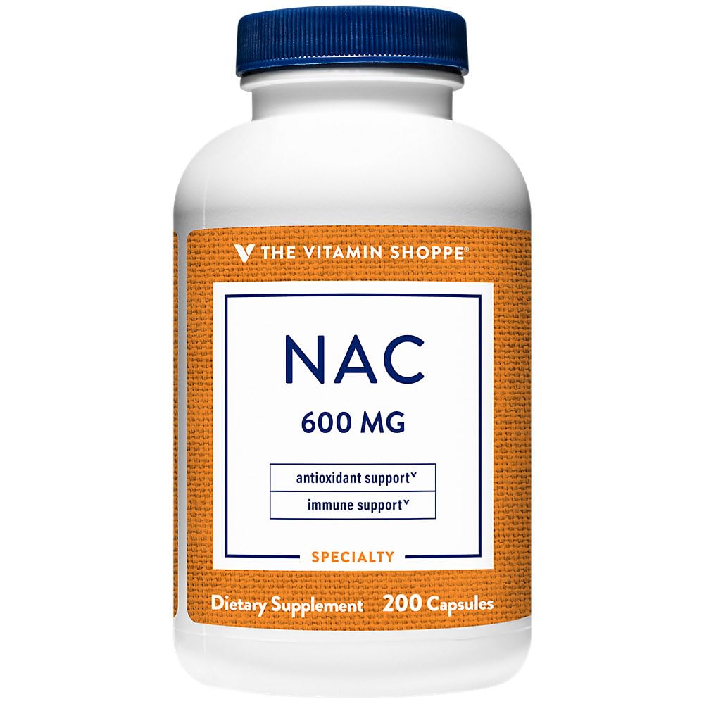 La Vitamina Shoppe NAC N-Acetyl-L-Cysteine - Promueve la Salud Celular, Immune & Antioxidant Support - 600 MG (200 cápsulas)