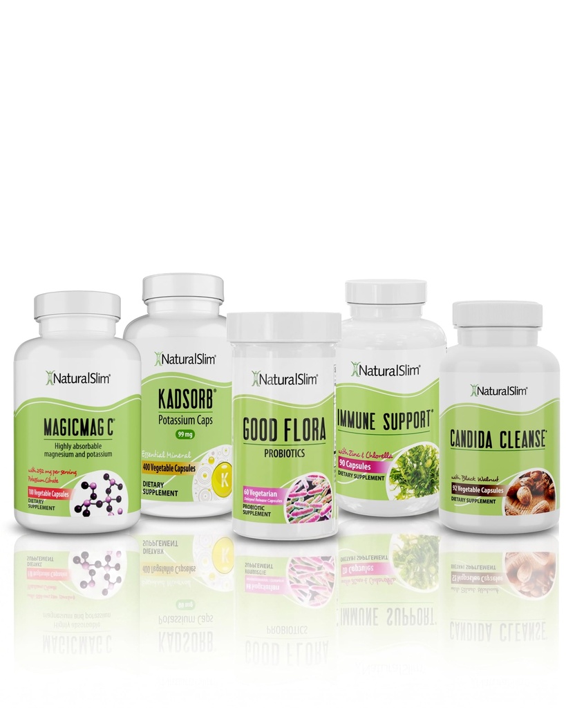 NaturalSlim Superb Bundle for Cleansing – Candiseptic Kit, MagicMag C y Kadsorb Suplementos  Better Digestion, Immune System &amp; Kidney Support ← Vegan, Formulated by Frank Suarez