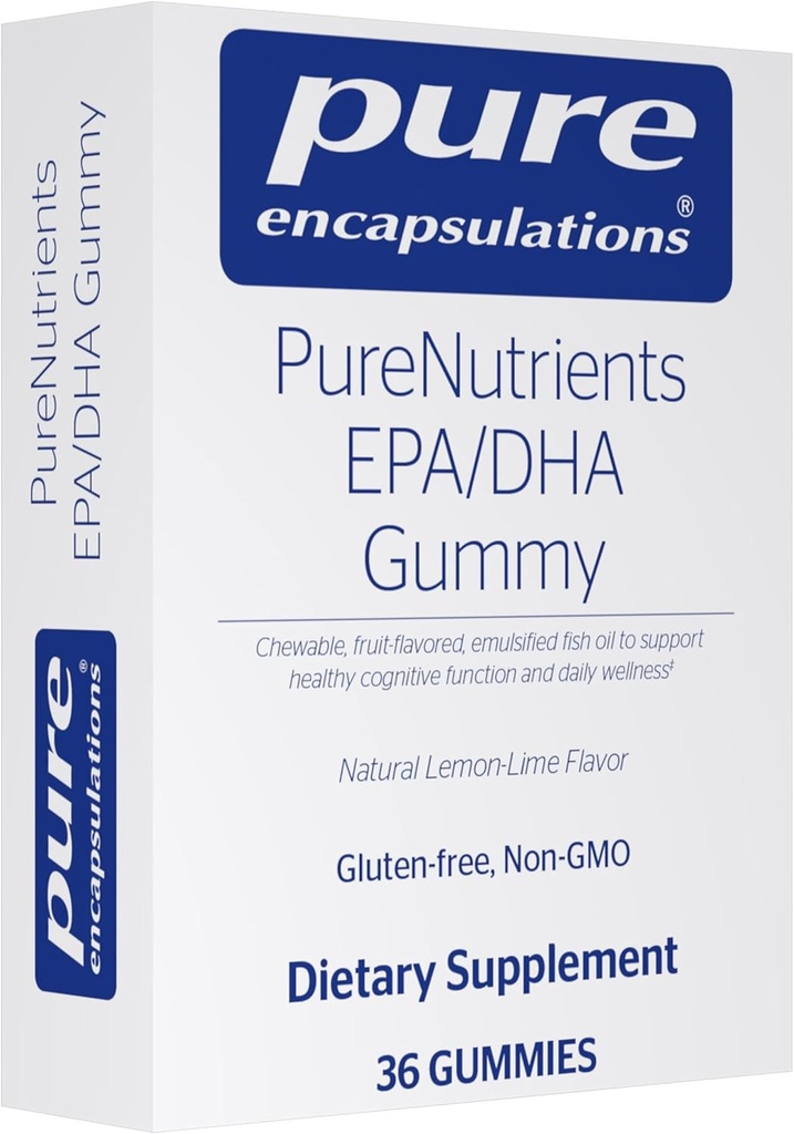 PureEncapsulations PureNutrients EPA/DHA Gummy  Gummy Soft Chew to Support Healthy Cognitive Function and Daily Wellness ← 36 Gummies ← Natural Lemon-Lime Flavor