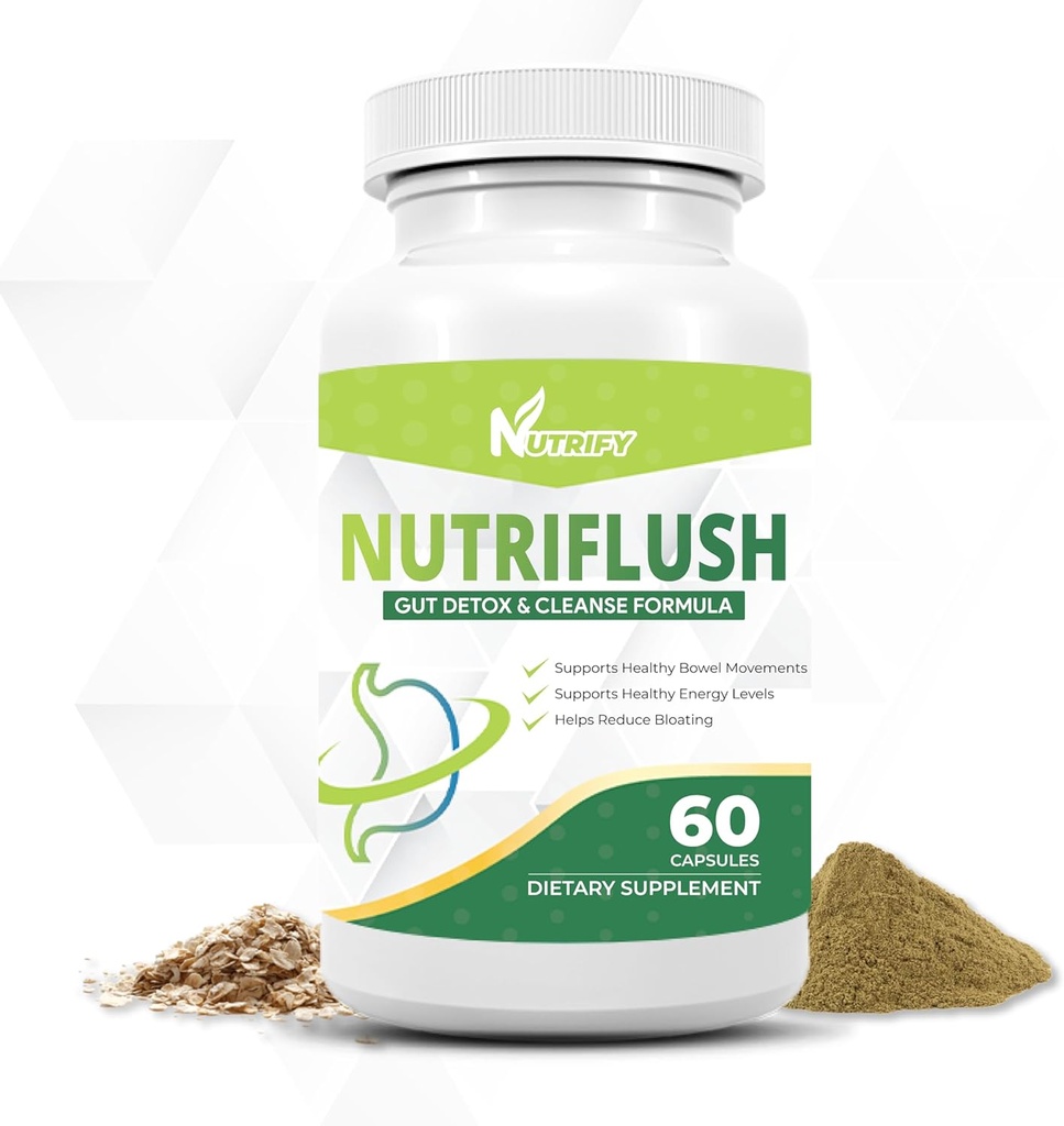 NutriFlush - Powerful Colon Support " Gut Cleanse Formula, High Absorption, GMO Free, Made in USA