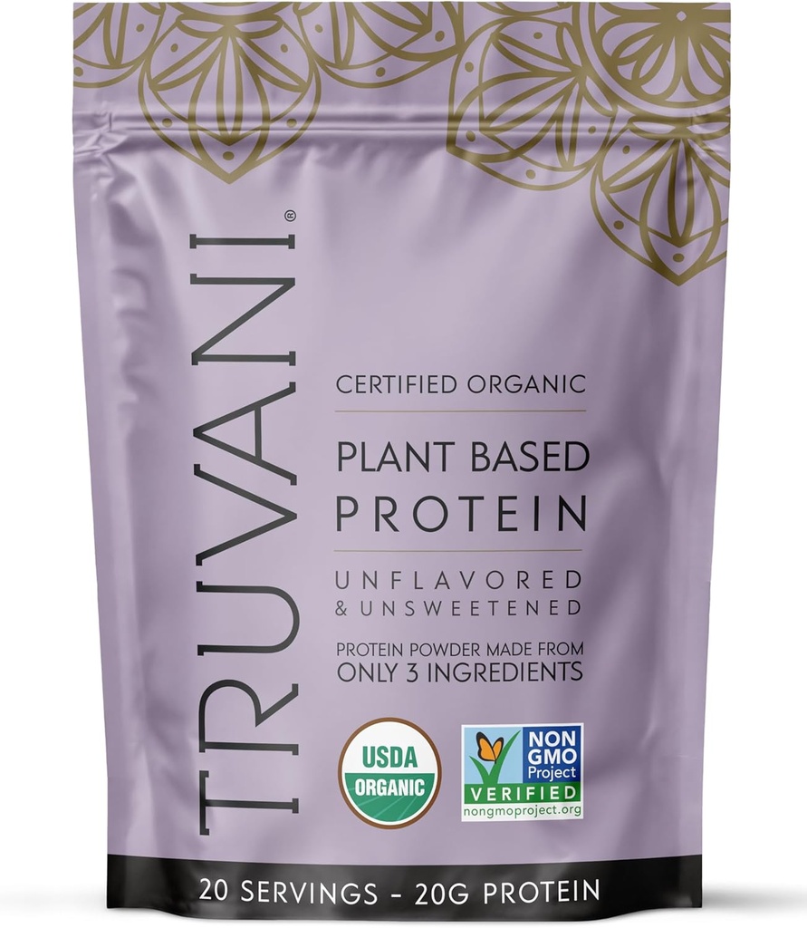 Truvani Vegan Pea Protein Powder ← Desarrollado Silencio 20g Orgánica Planta Basada Proteína Silencio 20 Serviciones Silencio Keto Silencio Gluten &amp; Dairy Gratis Silencio Bajo Carb Silencio No Añadido Sugar