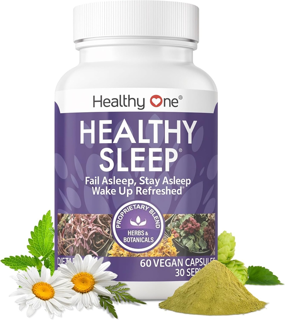 Sueño saludable - 10 REM Inducing Ingredients - soporta todas las etapas del descanso profundo - No puede dormir - Inquieto - Melatonina - Valerian - Chamomile - Theanine - GABA - Hops - Lemon Balm - 120 Conde