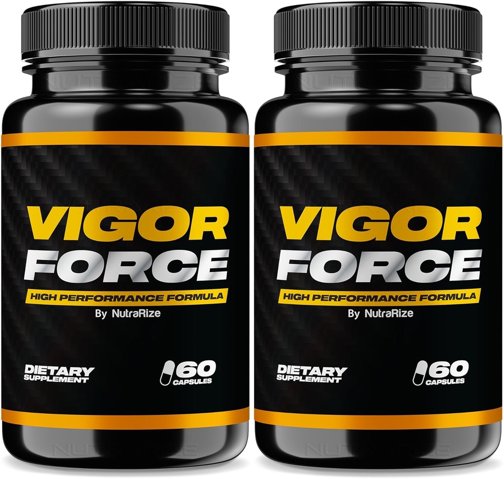 NutraRize (Pack of 2 Vigor Force for Men, High Performance Male Capsules, All Natural Dietary Supplement for General Health and Wellness, Official Pills 50 Review (120 Capsules)