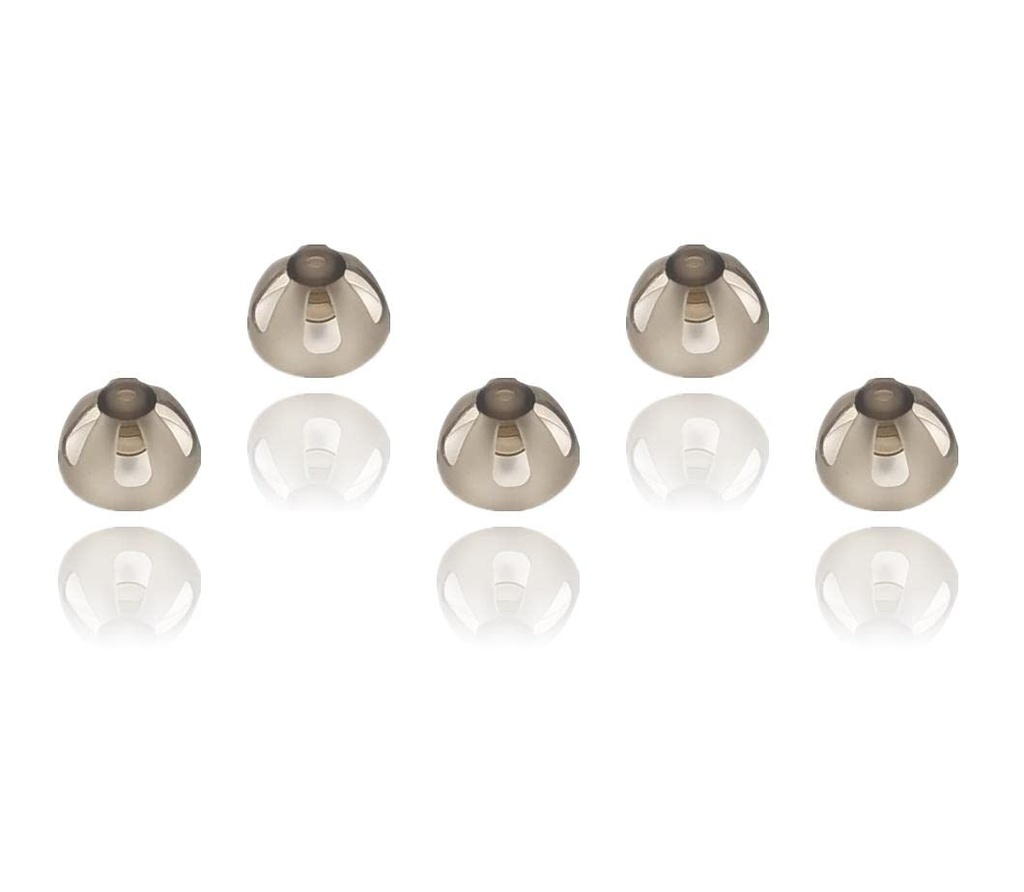 Resound Sure Fit Hearing Aid Domes Smoky Gray Tips Ear Pieces Comfortable for Open Fit BTE Sound Amplifier PSAP Kit Invisible 10mm (L x 5)