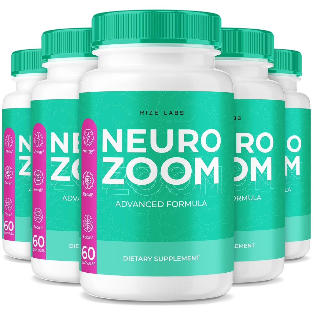 (5 Pack) Suplemento Neuro Zoom, Neuro Zoom Memoria Orgánica Apoyo Fórmula, Neuro Zoom para Reducir los Efectos Negativos de la Fog del Cerebro, Neuro Zoom Usado para Boost Memory, NeuroZoom Reseñas (300 cápsulas)