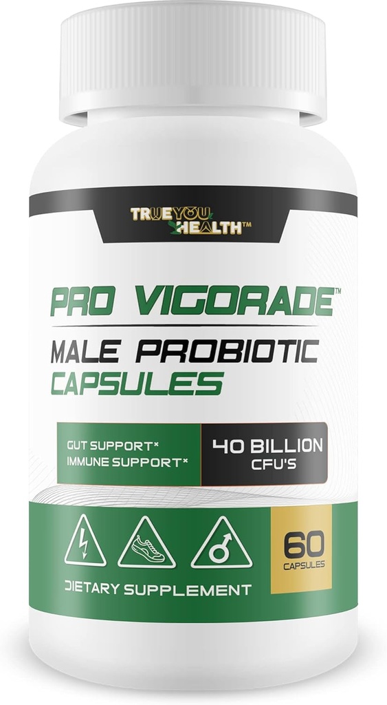Vigorade Probiótico - Pro Vigorade Male Probiotic Capsules - Male Health Support Probiotic Formula - Gut Support - Natural Immune Support - 40 Billion CFU'S of Premium Health Supporting Probiotics