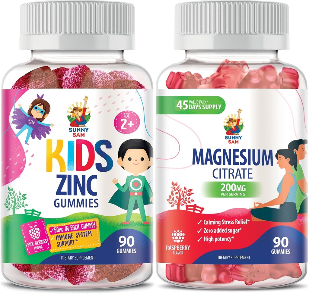 Magnesio Gummies para adultos " Zinc Gummies para adultos " . 200mg - Cifras de Magnesio Calma - Citrato de Magnesio Suplemento Chewable para Mood &amp; Muscle Support. Zinc Chewable Gummy para Immune Support -