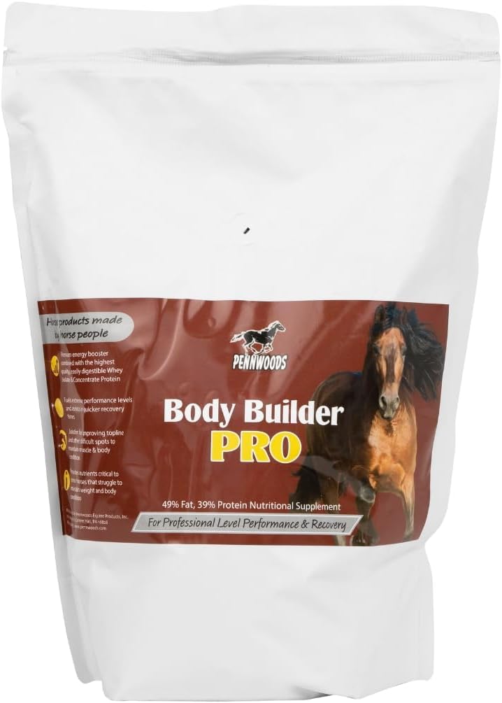 Pennwoods Body Builder Pro, Horse Weight Gain Supplement, Premium High Fat Energy Booster, con Whey Isolate y Concentrate Protein, 4lb Bag