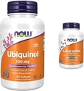 AHORA Suplementos, Ubiquinol 100 mg, Alta Biodisponibilidad (La Forma Activa de CoQ10), 120 Softgels & Suplementos, L-Carnitina 1000 mg, Formulario Purest, Aminoácidos, Apoyo Fitness*, 100 Tabletas