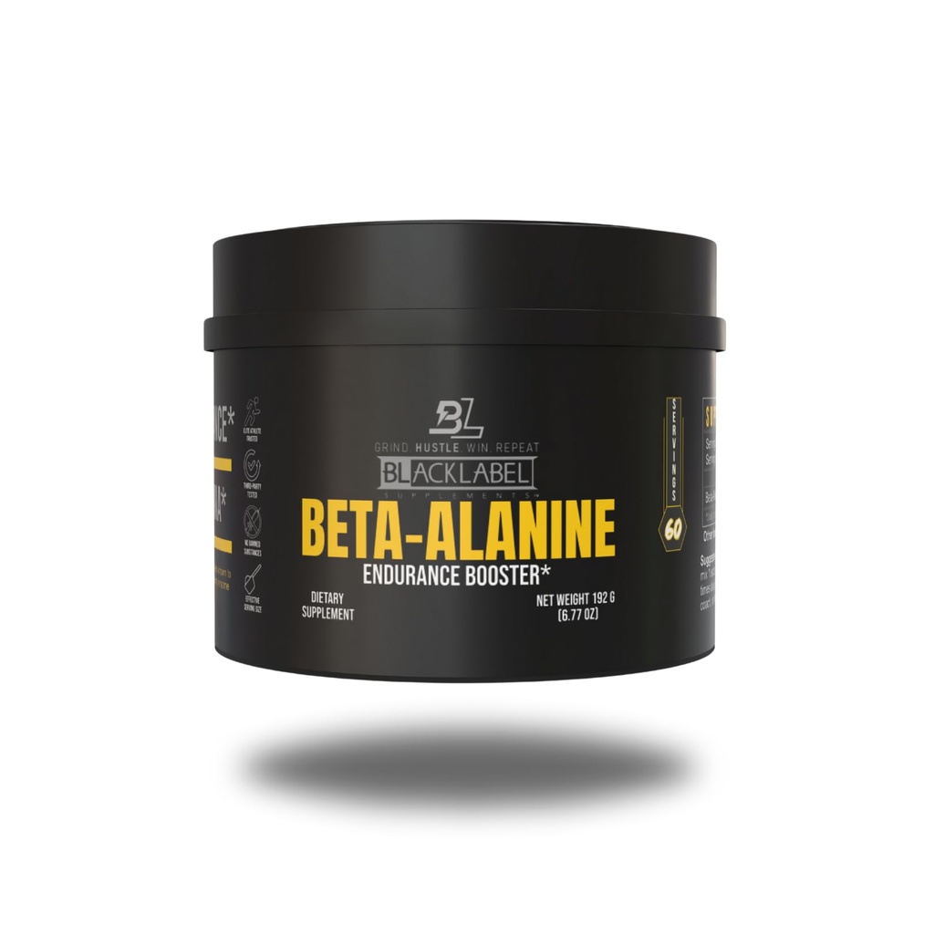 BLACKLABEL Supplements Beta-Alanine Powder, 60 Servings – Unflavored Amino Acid Supplement for Endurance Support, High-Intensity Training, Sprinting, Crossfit &amp; Sports Performance – Caffeine-Free