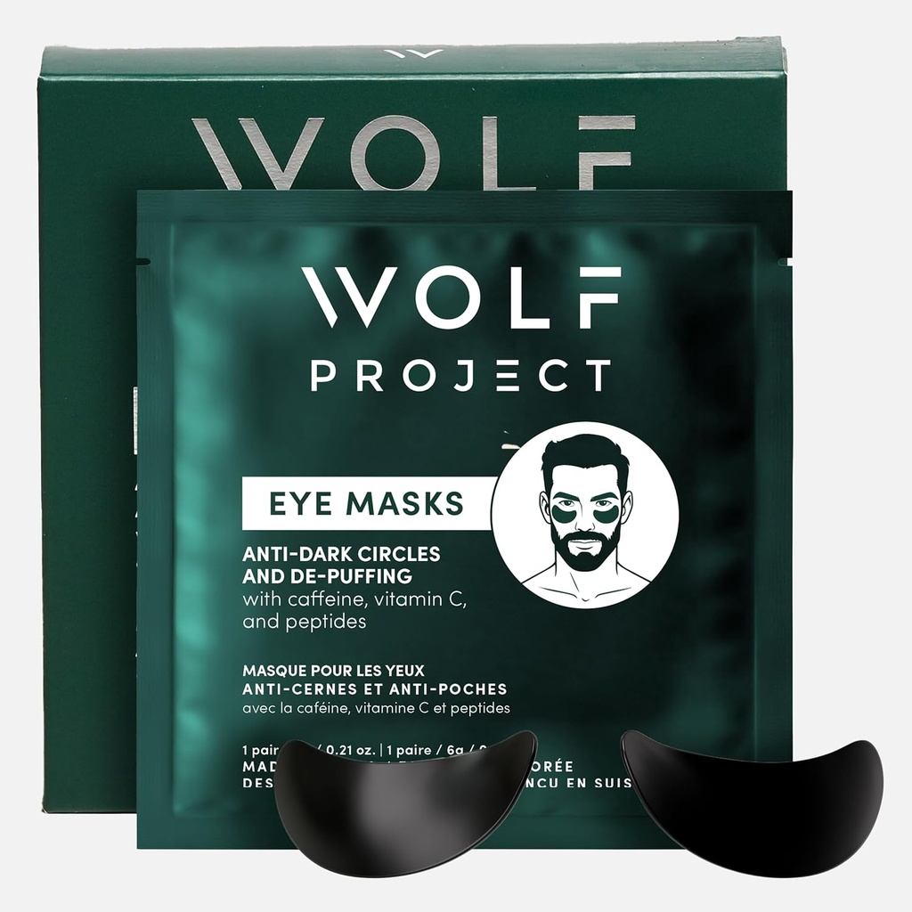 Wolf Project Under Eye Patches (5 pares) For Dark Circles, Puffy Eyes, and Wrinkles - Con Caffeine, Vitamina C y Peptides. Bajo Máscaras Ojo Reducir Ojos Cantados Y Bajo Bolsas Ojo