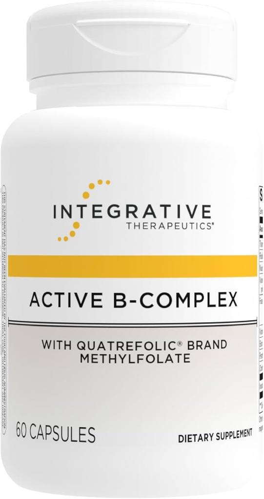 Terapéutica Integrativa Active B-Complex - Cellular Energy & Heart Health Support with Vitamins B2, B6 &amp; B12* - Supports Nervous & Immune Systems* - Dairy-Free &amp; Gluten-Free - 60 cápsulas