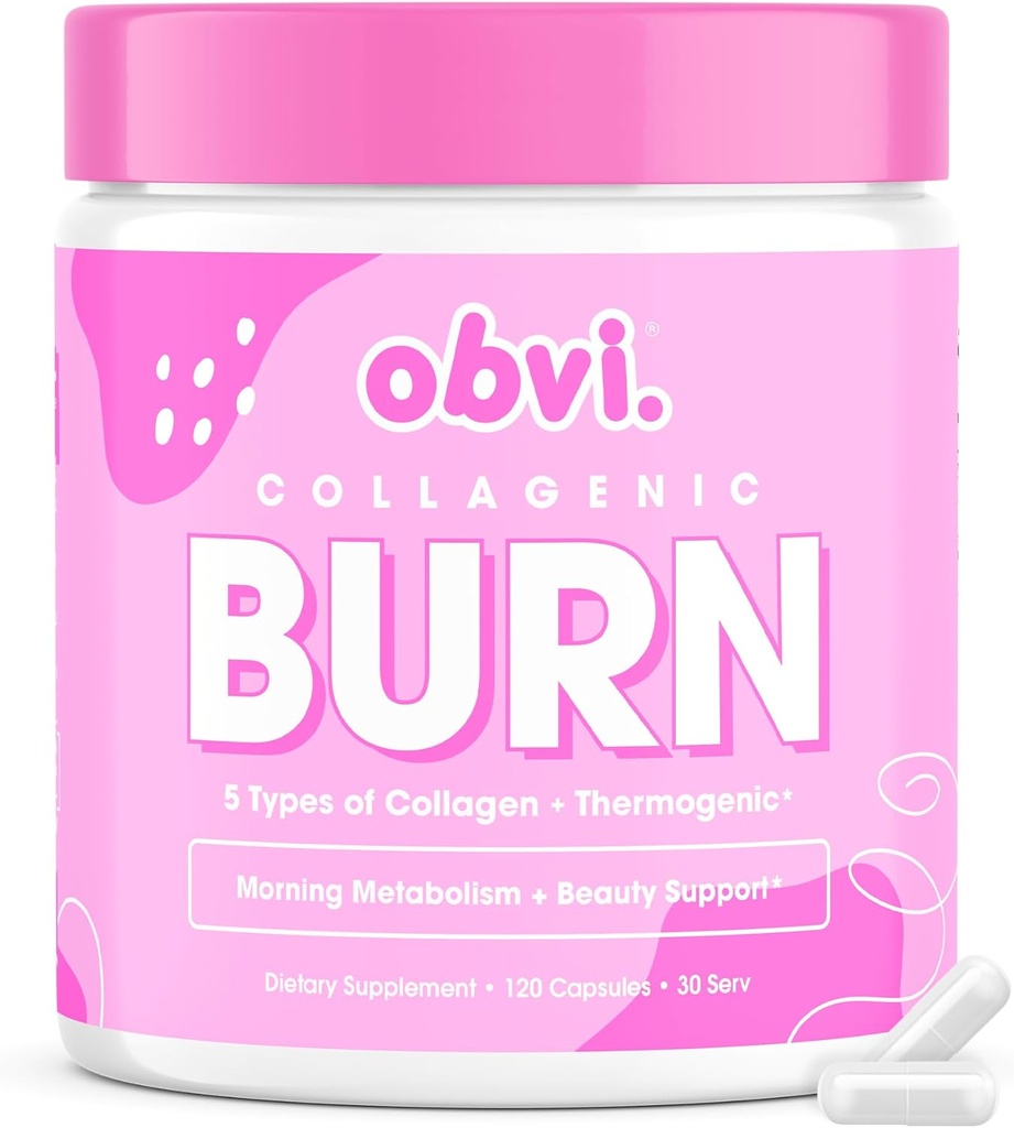 Obvi Collagenic Burn tención Collagen Peptide Suplemento con Green Tea Extract TEN 30 Servings (120 Capsules)