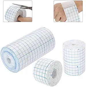 Mesh Breathable Non-Woven Tape Adhesive Bandage Roll Film Dressing Second Skin Healing Protective Adhesive Antibacterial Bandages Flexible Nonwovens 3.9inch*34foot（10cm*10m） (4inch*10.9yard)