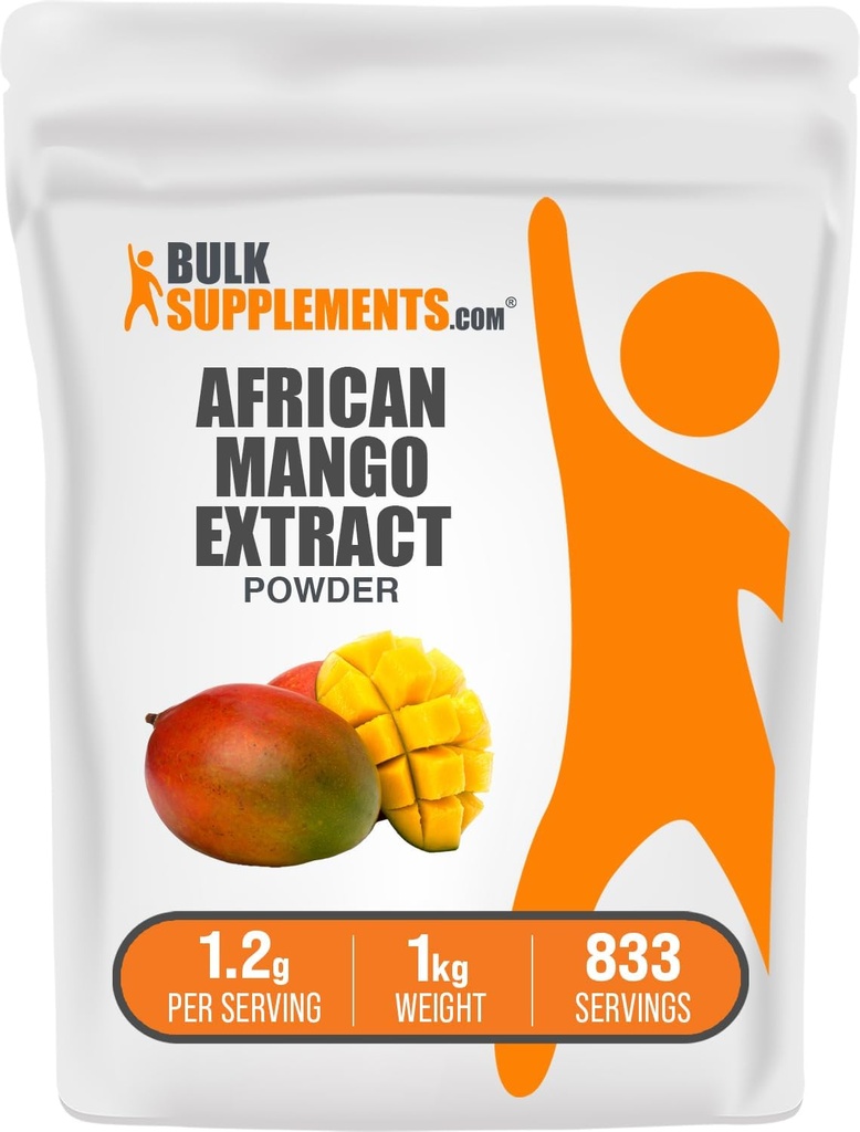 BulkSupplements.com African Mango Extract Powder - Irvingia Gabonensis, African Mango Powder - Gluten Free, 1.2g per Serving, 1kg (2.2 lbs) (Pack of 1)