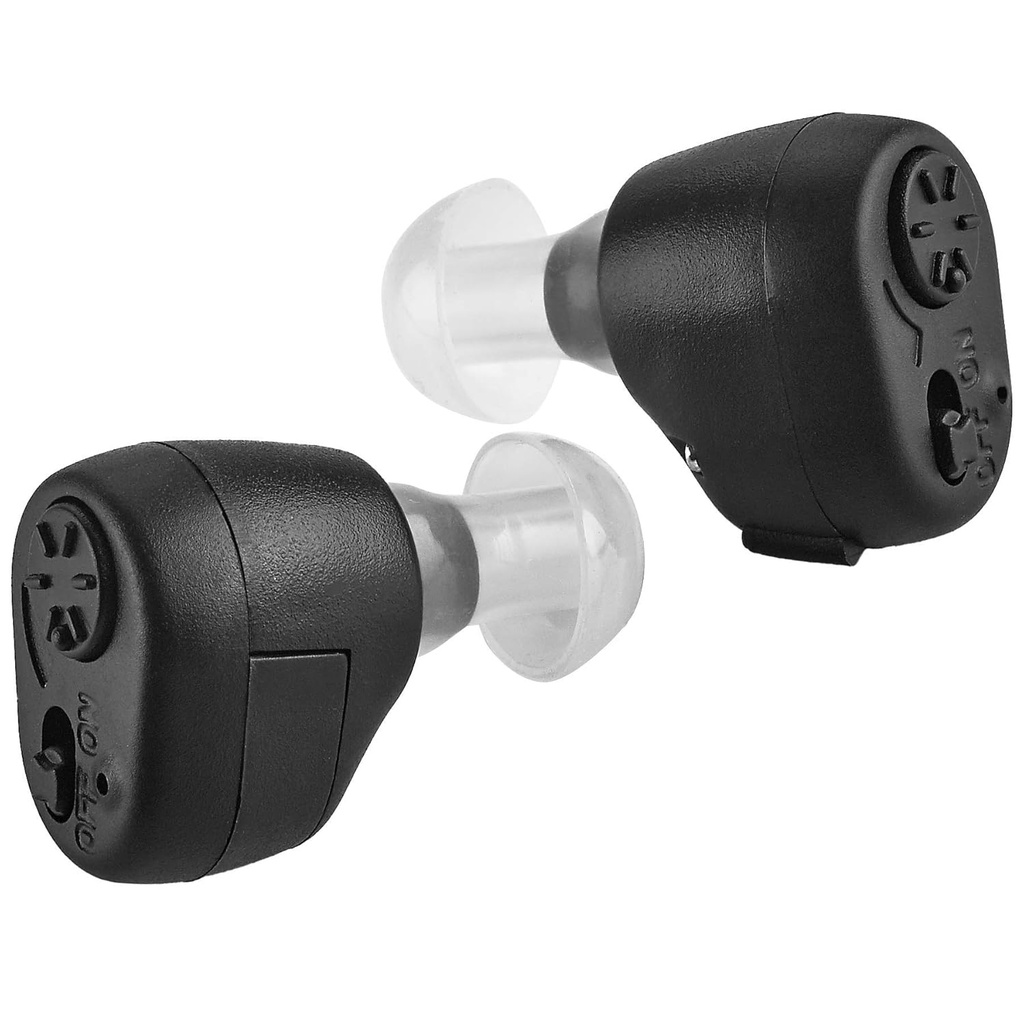 Digital - In-The-Canal (ITC) Par of In Ear Devices, Doctor Designed Personal for Adults and Enhancer Set, (Black)
