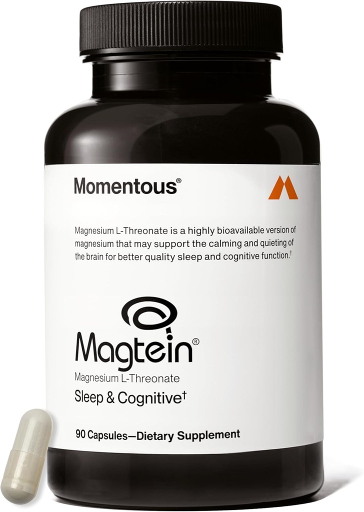 Magnesio de Magteína Momentosa L-Threonate - Suplemento de Apoyo al Cerebro - Boosts Función Cognitiva " Calidad del sueño - NSF Certificado para Deporte -145 mg - 30 Servimientos
