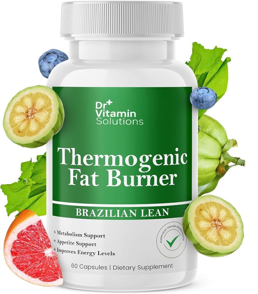 DR VITAMIN SOLUTIONS Thermogenic Fat Burner Brazilian Lean, Weight Loss Pills for Women, Waist Trimmer & Supplements for Bloating for Women & Men, 60 Capsules