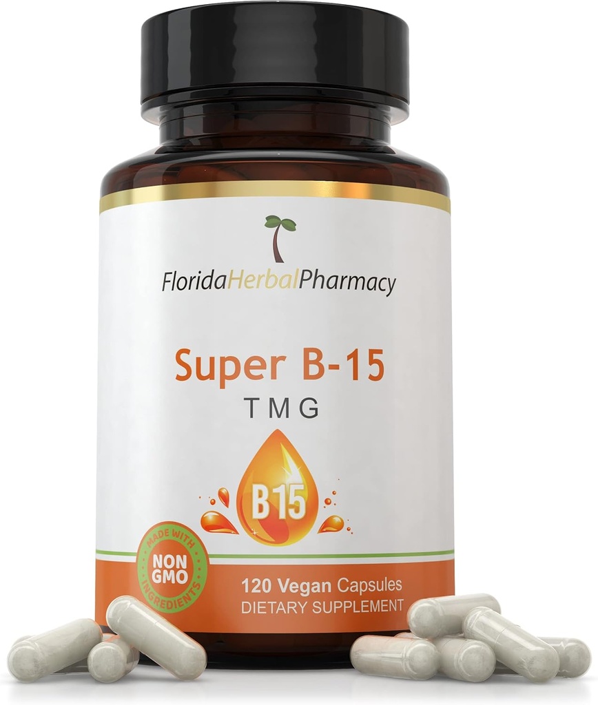 Florida Herbal Pharmacy, Super B-15 TMG (120 cápsulas) Pangamic Acid Pack of 1